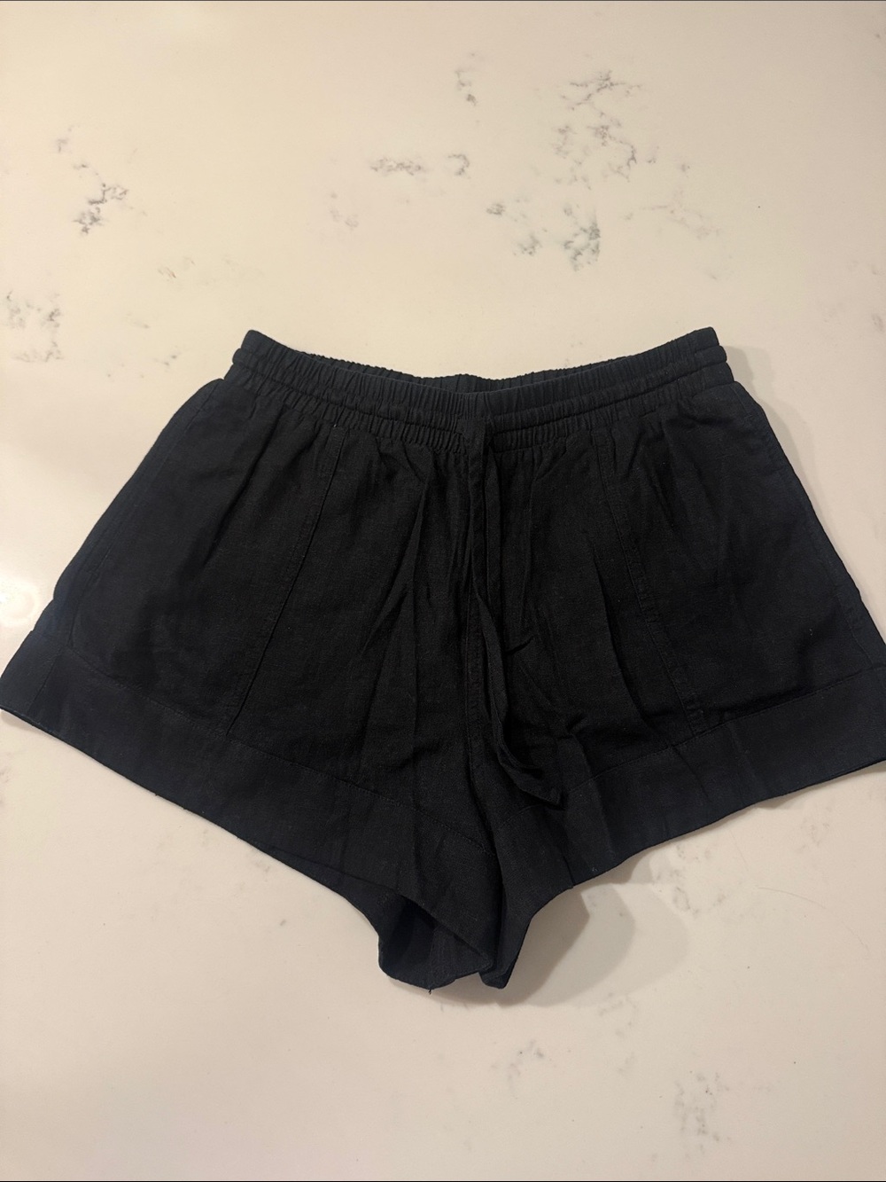 NWOT Universal Thread Black Elastic-Waist Linen Shorts
